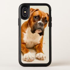 Boxer puppy on ivory OtterBox symmetry iPhone x Case