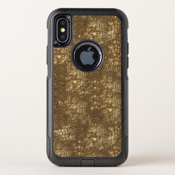 Brown Snake Skin Pattern OtterBox Commuter iPhone X Case