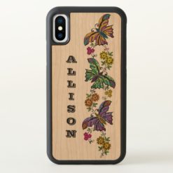 Butterflies And Flowers Personalized iPhone X Case