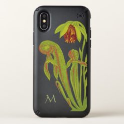 Carnivorous California Pitcher Plant Monogram Speck iPhone X Case