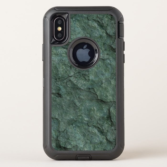Chiseled Gray Green Rock OtterBox Defender iPhone X Case