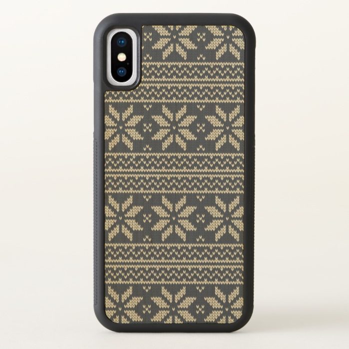 Christmas Pattern Blue iPhone X Case