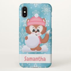 Christmas snowball fox add name phone Case?