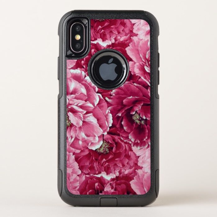 Classic Pink Peonies Clusters OtterBox Commuter iPhone X Case