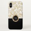 Classy Monogram Gold Colored Pattern iPhone X Case