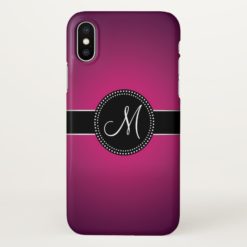 Classy Monogrammed Purple iPhone X Case