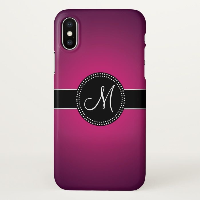 Classy Monogrammed Purple iPhone X Case