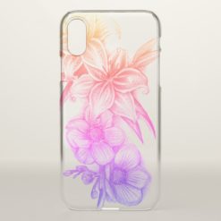 Colored Pencil Flower Drawing iPhone X Case