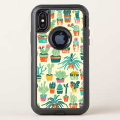 Colorful Cactus Flower Pattern Apple iPhone X Case