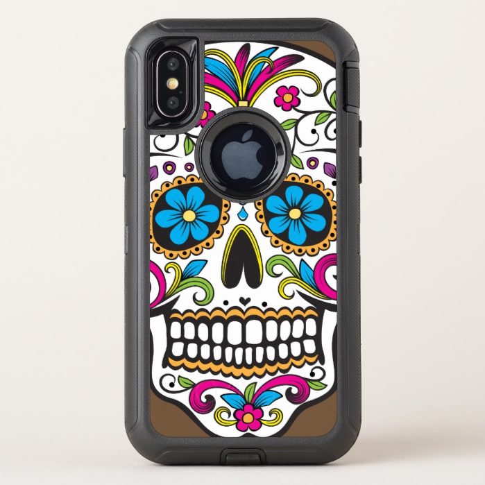 Colorful Candy Skull OtterBox Defender iPhone X Case