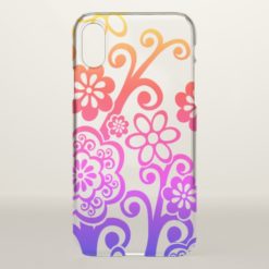 Colorful Retro Flower Print iPhone X Case