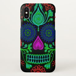 Colorful Sugar Skull iPhone X Case
