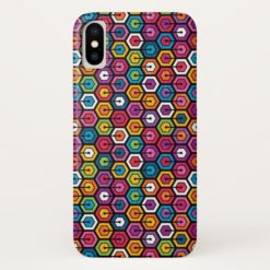Colorful geometric pattern with hexagons iPhone x Case