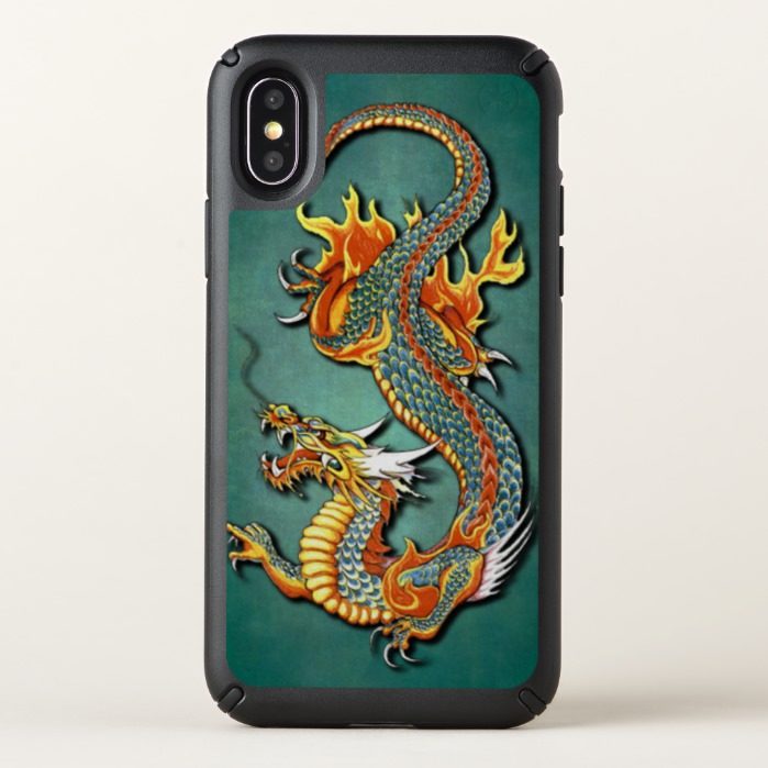 Cool Colorful Vintage Fantasy Fire Dragon Tattoo Speck iPhone X Case