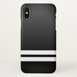 Cool Gray White Racing Stripes iPhone X Case