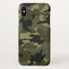 Cool Green Khaki Camo Camouflage Pattern Glossy iPhone X Case