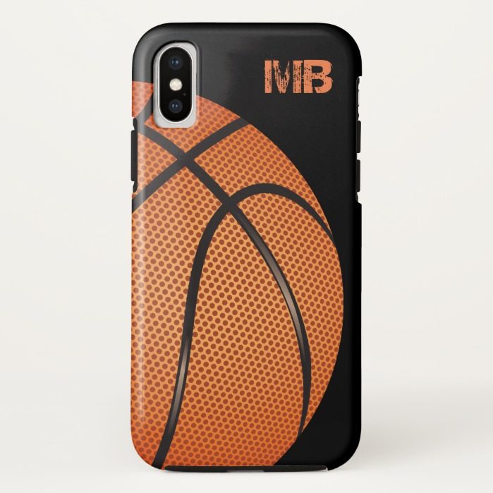 Cool Mens Basketball Monogram Theme iPhone X Case