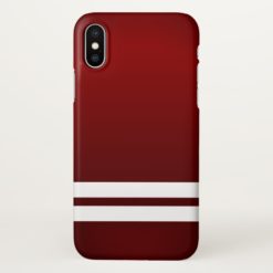 Cool Red White Racing Stripes iPhone X Case