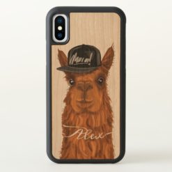 Cool and Funny Alpaca with a Trucker Hat. iPhone X Case