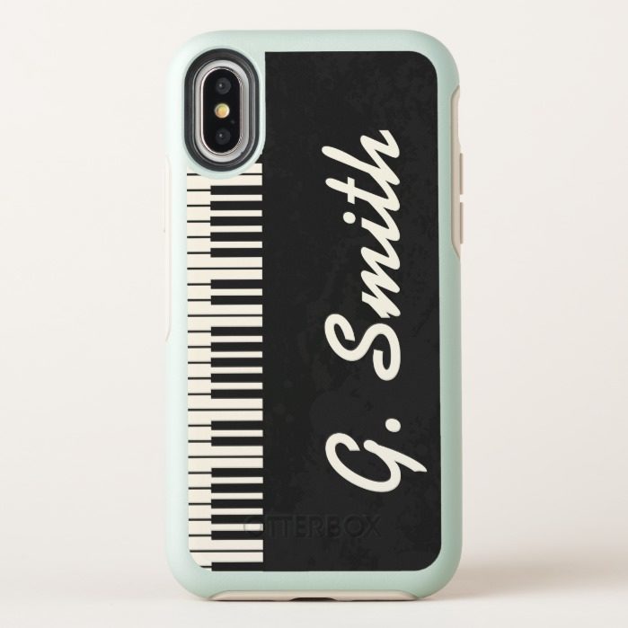 Custom Black and White Piano Keyboard. Add Name. OtterBox Symmetry iPhone X Case
