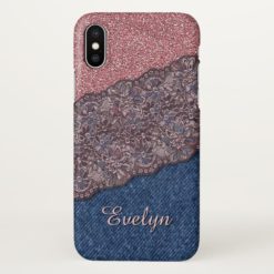 Custom Elegant Cute Stylish Floral Lace Pattern iPhone X Case