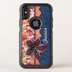 Custom Elegant Cute Summer Floral Watercolor OtterBox Commuter iPhone X Case