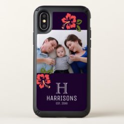 Custom Family Photo | Name and Monogram | Floral Speck iPhone X Case