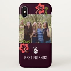 Custom Friends Photo | Personalized Text | Floral iPhone X Case