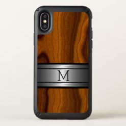 Custom Metal Modern Trendy Wood Grain Pattern Speck iPhone X Case