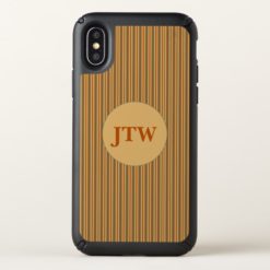 Custom Monogram Red Green and Yellow Striped Speck iPhone X Case