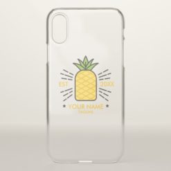 Customizable. Monogram. Cute Fruit. Pineapple. iPhone X Case