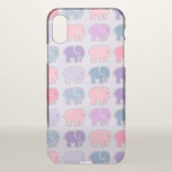 Cute Cartoon Purple Elephant Pattern iPhone X Case