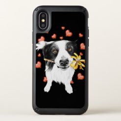 Cute Collie And Hearts Art Speck iPhone X Case