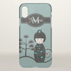 Cute Japanese Doll Personalised iPhone X Case