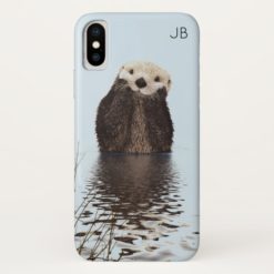 Cute Otter Standing in a Pond Holding his Face iPhone X Case