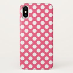 Cute Polka Pot Pattern with White Dots iPhone X Case