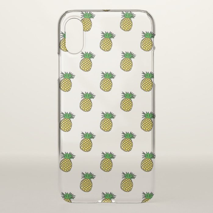 Cute Tropical Summer Fruits Pineapples Pattern iPhone X Case