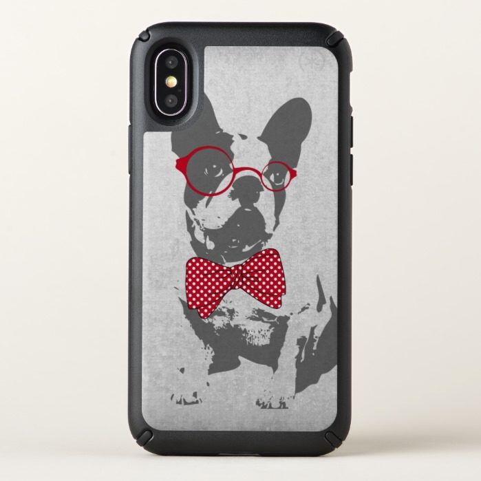 Cute funny trendy vintage animal French bulldog Speck iPhone X Case
