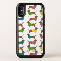 Dachshund In Sweater Pattern Fun Dog OtterBox Symmetry iPhone X Case