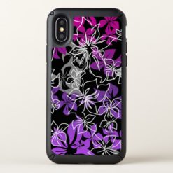 Dancing Hibiscus Hawaiian Blend Violet Speck iPhone X Case