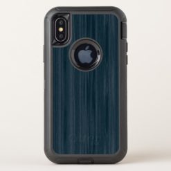 Dark Blue Woodgrain Pattern OtterBox Defender iPhone X Case