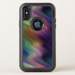 Dark Swirling Rainbow of Color OtterBox Defender iPhone X Case