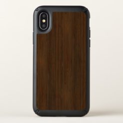 Dark Walnut Brown Bamboo Wood Grain Look Speck iPhone X Case