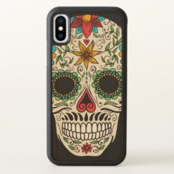 Day of the Dead Sugar Skull iPhone X Wood Case