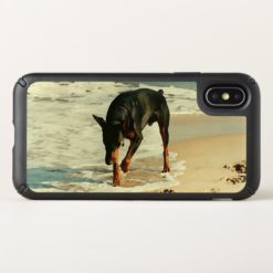 Doberman at the Beach Painting Image Speck iPhone X Case