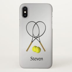 Doubles Tennis Sport Theme Silver iPhone X Case