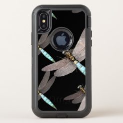 Dragonfly Air Force on Black OtterBox Defender iPhone X Case