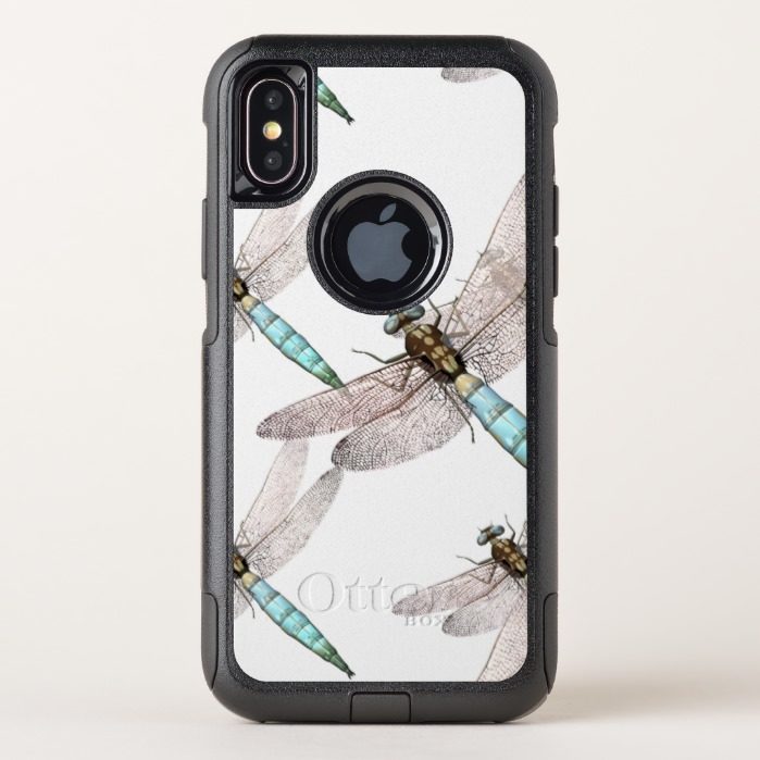 Dragonfly Swarm on White OtterBox Commuter iPhone X Case