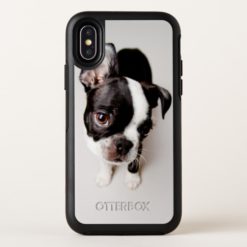Edison Boston Terrier puppy. OtterBox Symmetry iPhone X Case