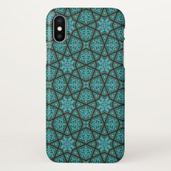 Egyptian arabic geometric in vintage blue and grey iPhone x Case